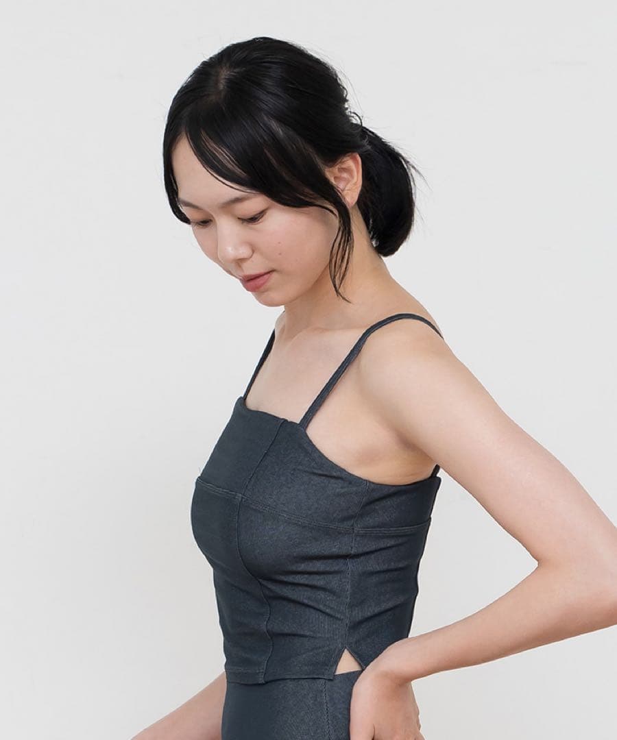 新品 SUKALA リブデニムショートキャミソール　Lサイズ