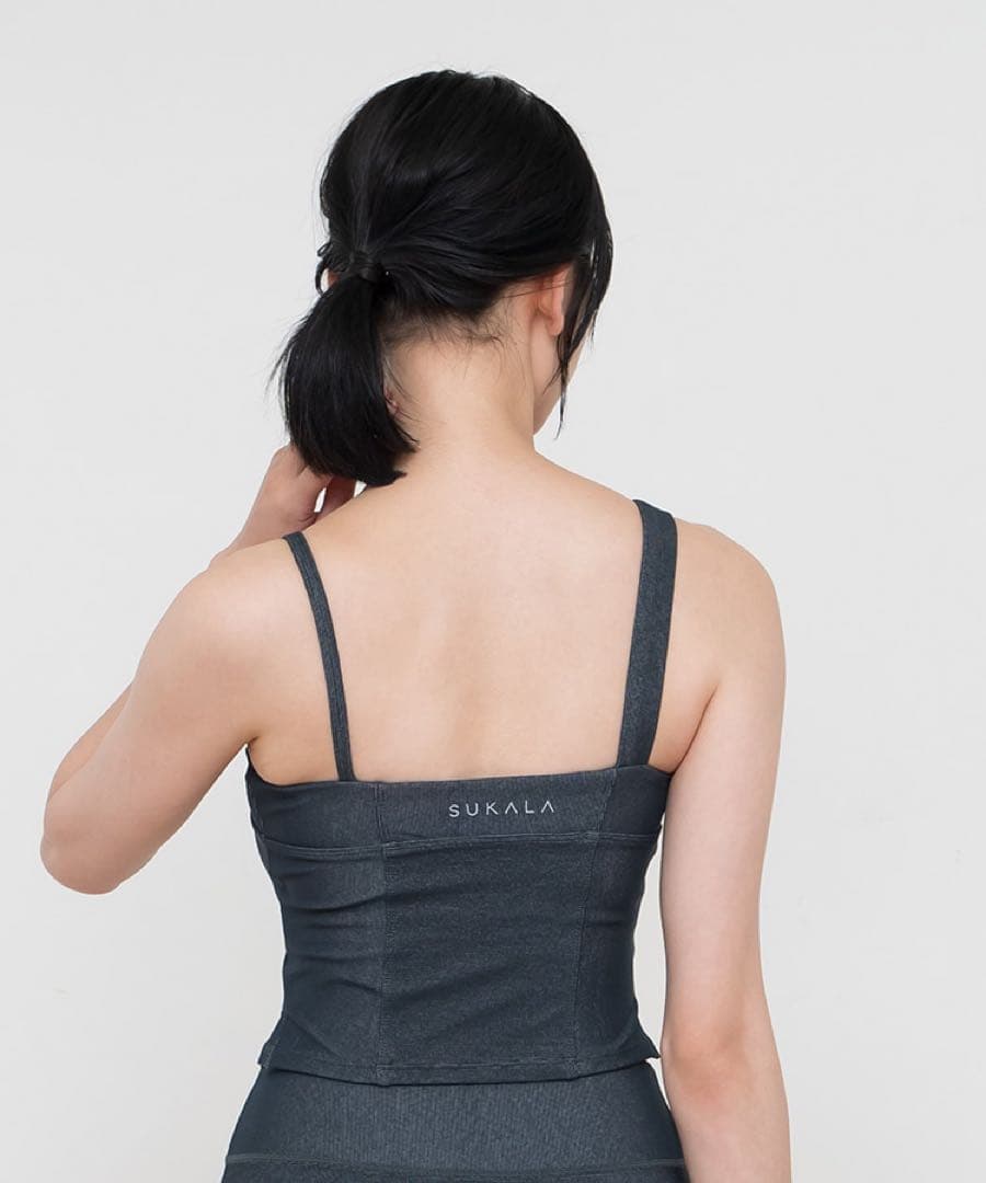 新品 SUKALA リブデニムショートキャミソール　Lサイズ