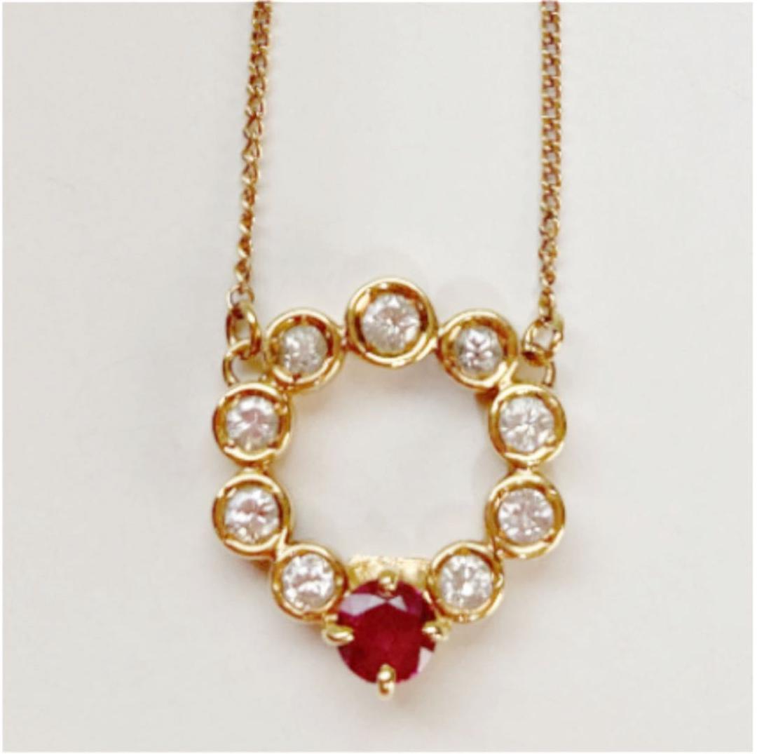 セイコー　18kダイヤペンダント　0.29ct ルビー0.27ct