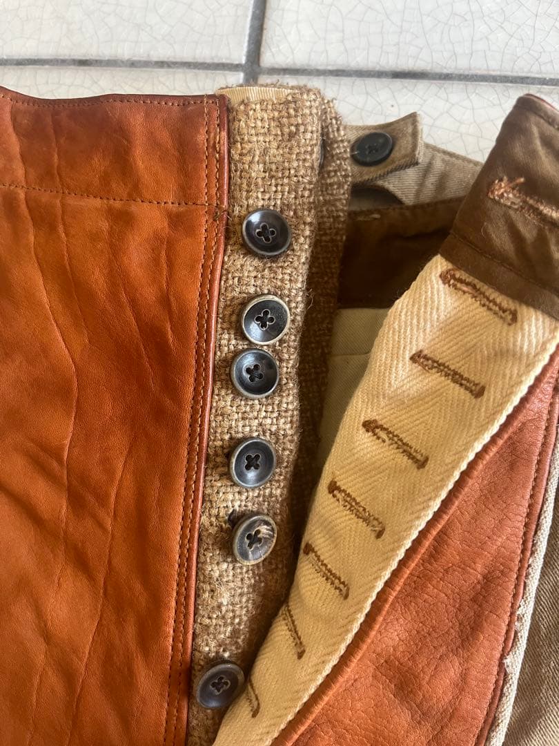 KAPITAL キャピタル　希少 本革仕様 チノ ピエロパンツ ベージュ 3