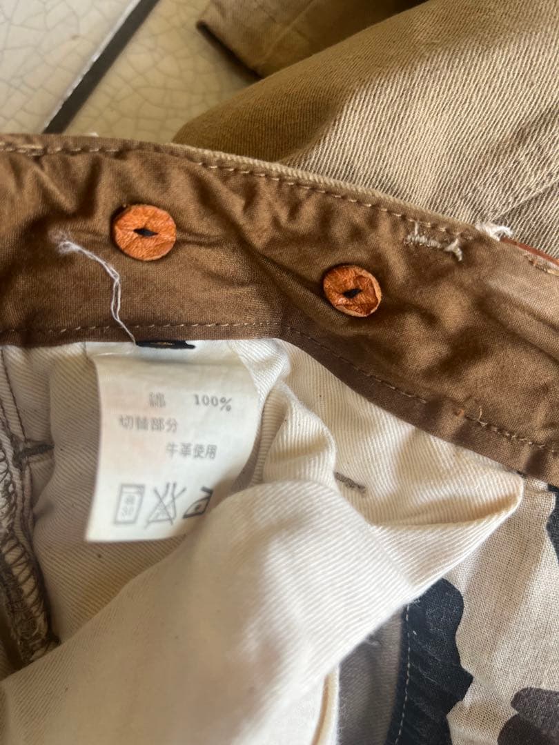 KAPITAL キャピタル　希少 本革仕様 チノ ピエロパンツ ベージュ 3
