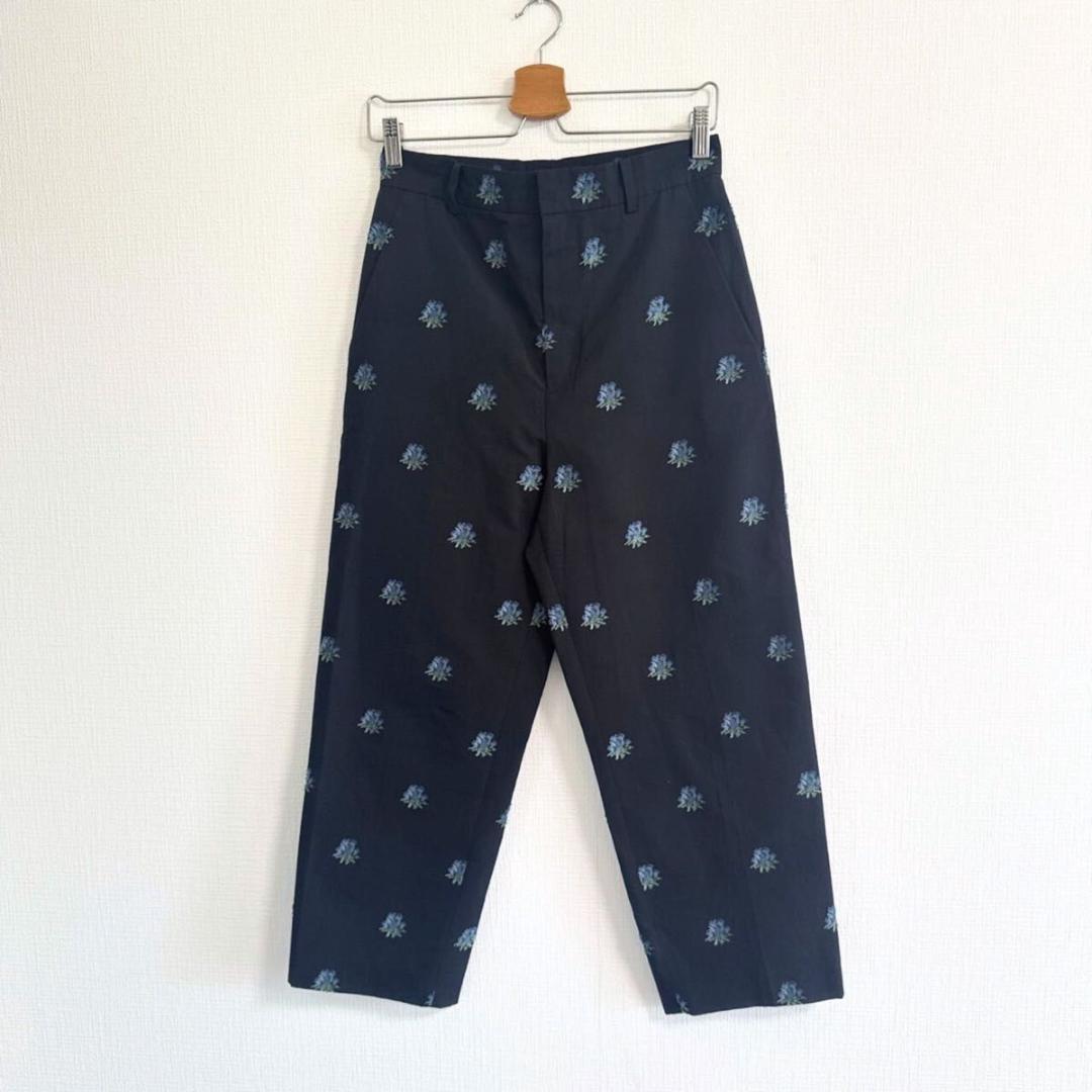 【美品】LOEFF アザミ ジャカード クロップドパンツ ロエフ