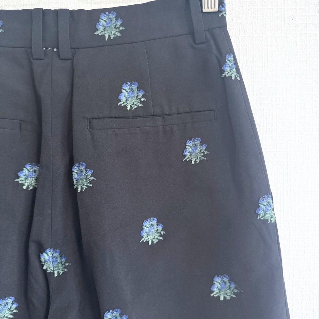 【美品】LOEFF アザミ ジャカード クロップドパンツ ロエフ