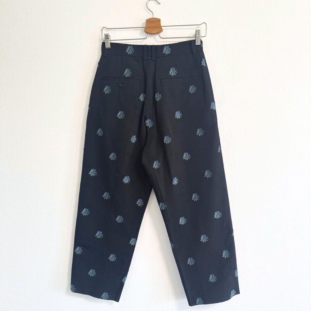 【美品】LOEFF アザミ ジャカード クロップドパンツ ロエフ