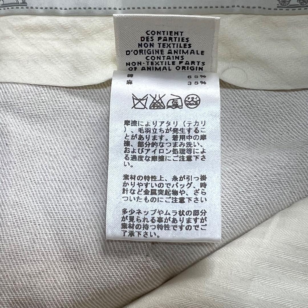 エルメス マルジェラ期 コットン×リネン センタープレス ショートパンツ S相当