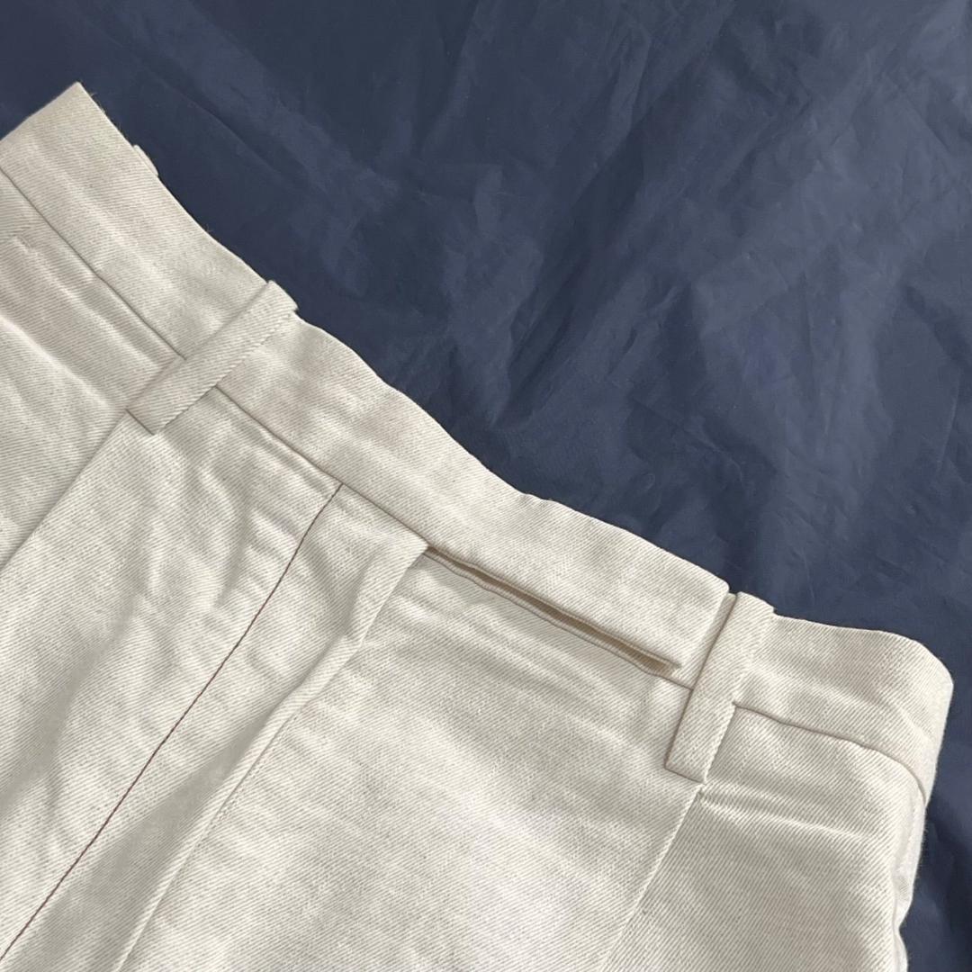 エルメス マルジェラ期 コットン×リネン センタープレス ショートパンツ S相当