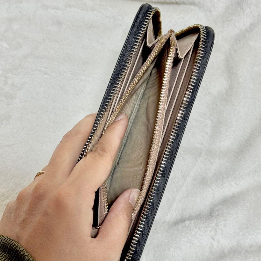 PRADA プラダ　長財布　サフィアーノ　ブラック　ゴールド金具