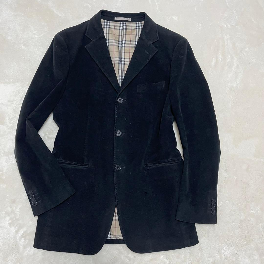 ちい✨バーバリーブラックレーベル　ベロア　テーラードジ　ノバチェック