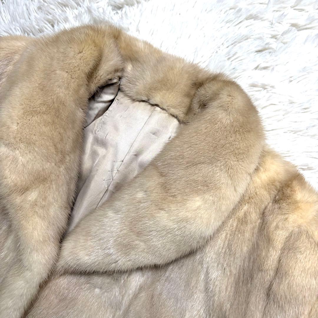 【着丈70cm以上】パールミンク MINK リアルファーコート 本毛皮 貂
