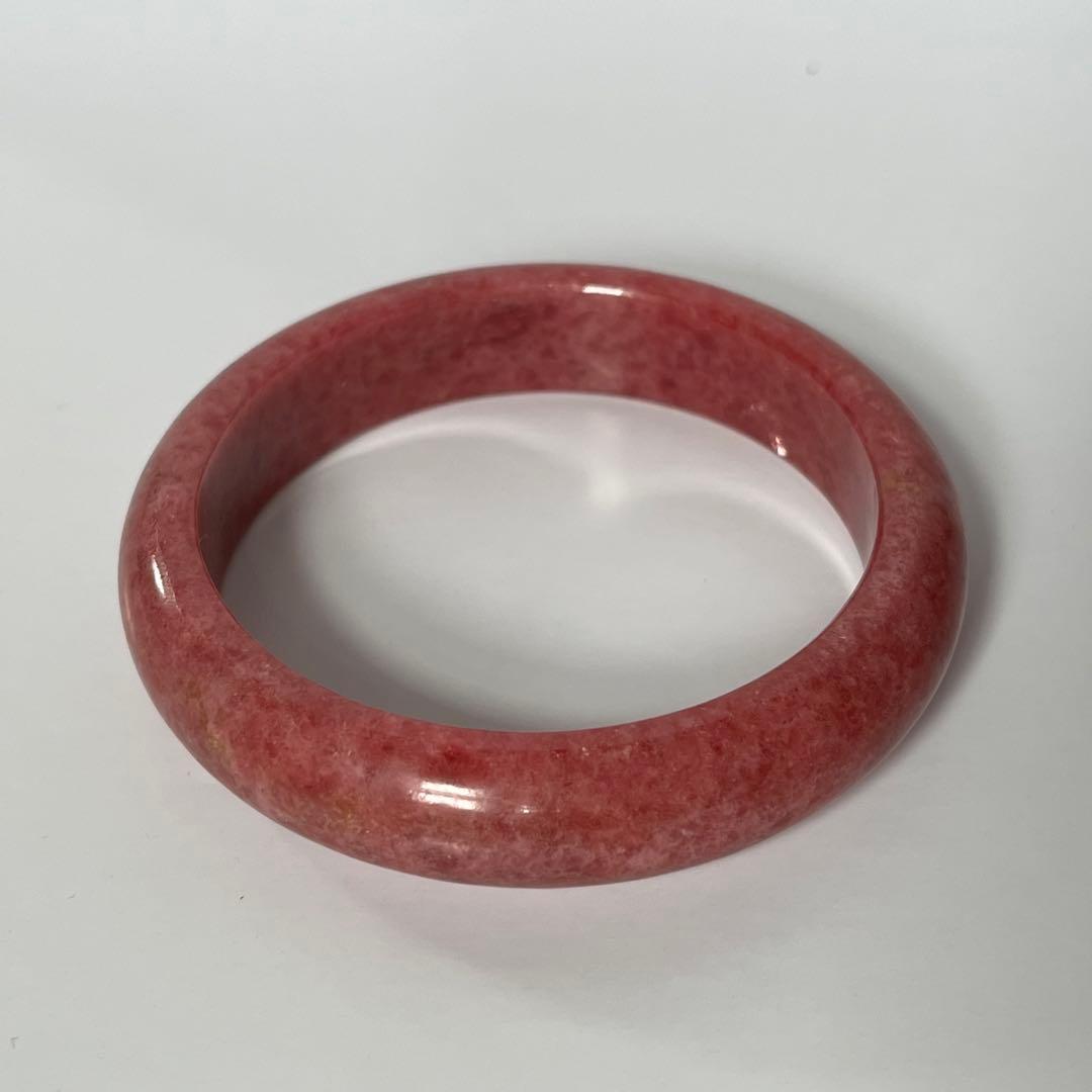 天然石 ロードナイト くり抜き バングル ブレスレット ピンク