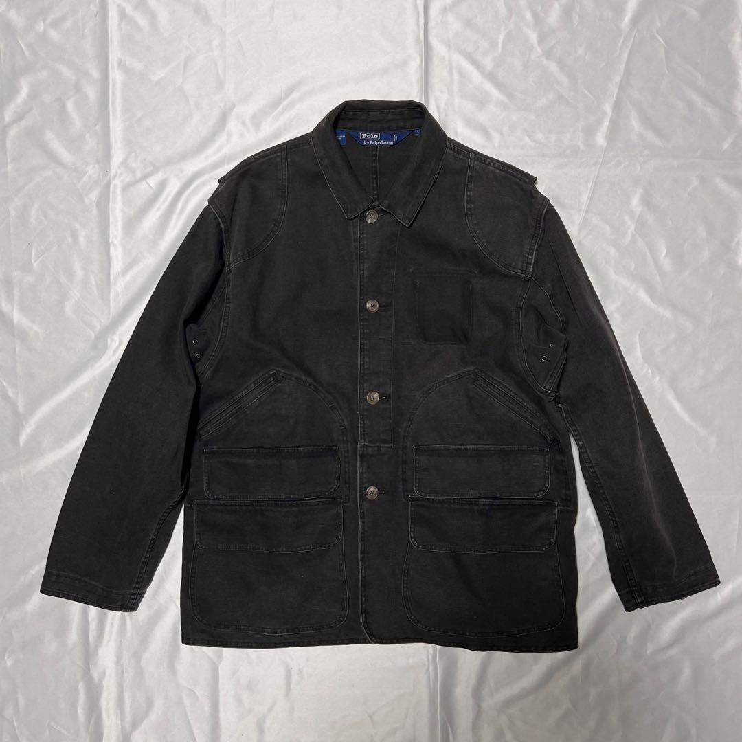 あ*あ様 古着 90s ポロ ラルフローレン ハンティングジャケット 黒 ブラッ