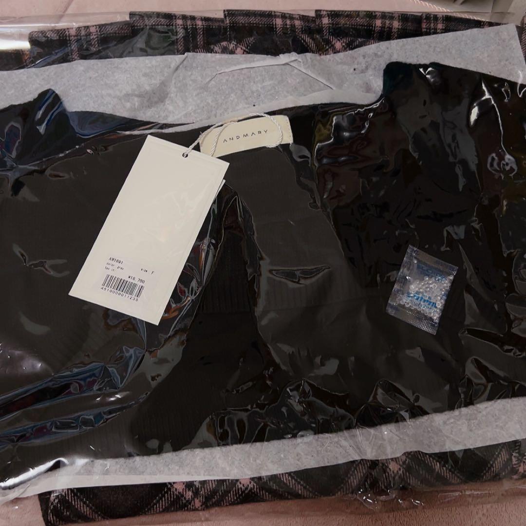 ワンピース andmary Selena check mini dress GRY gray