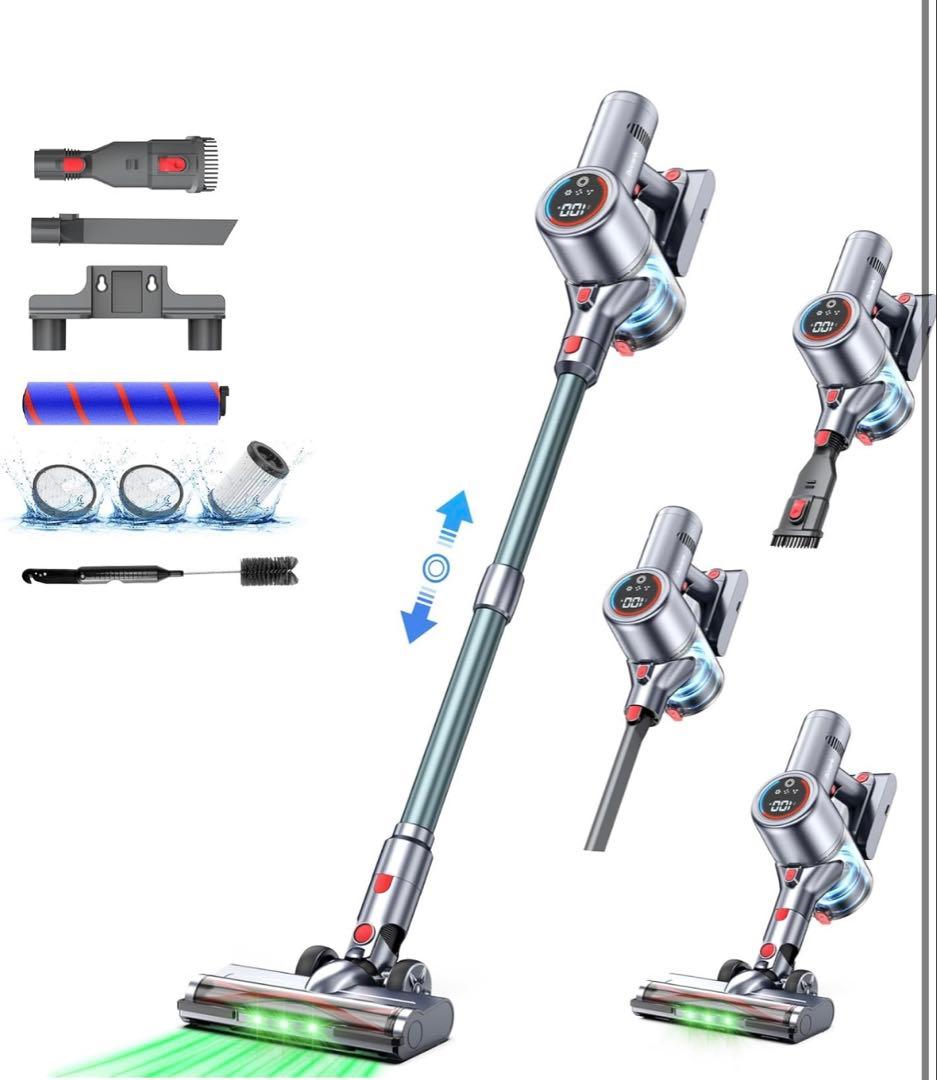 コードレス掃除機　強力吸引　65分連続稼働　自立式　LED 液晶ディスプレイ