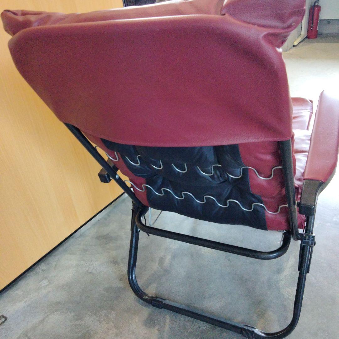 折り畳み可能　リクライニングチェア　ワインレッド