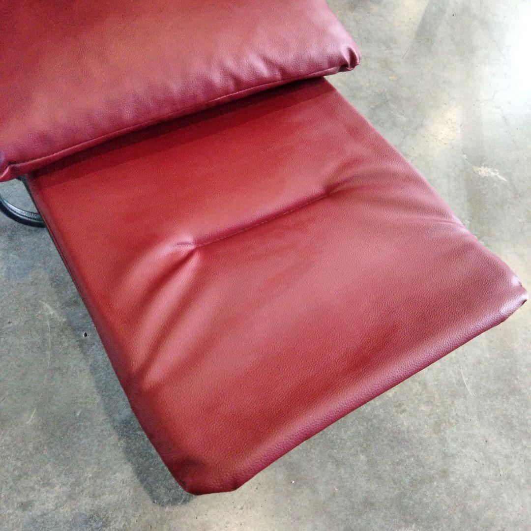 折り畳み可能　リクライニングチェア　ワインレッド