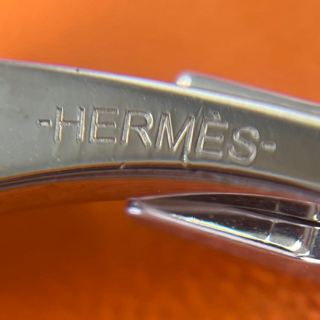 美品 HERMES エルメス リコル2 カフス カフリンクス ビジネス ロゴ