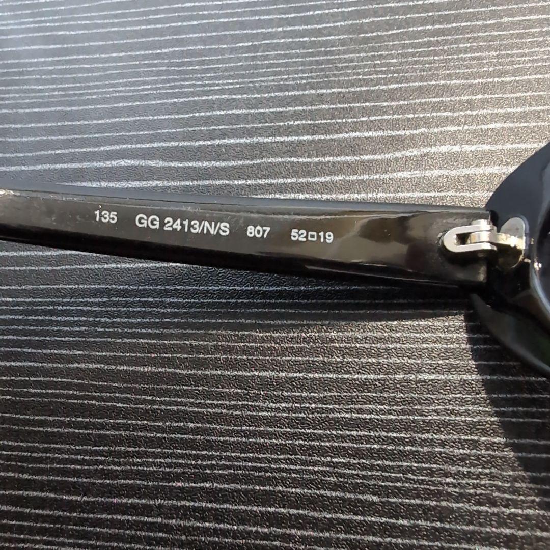 GUCCI イタリア製 Gロゴ装飾スリムオーバルレディースサングラス度無し