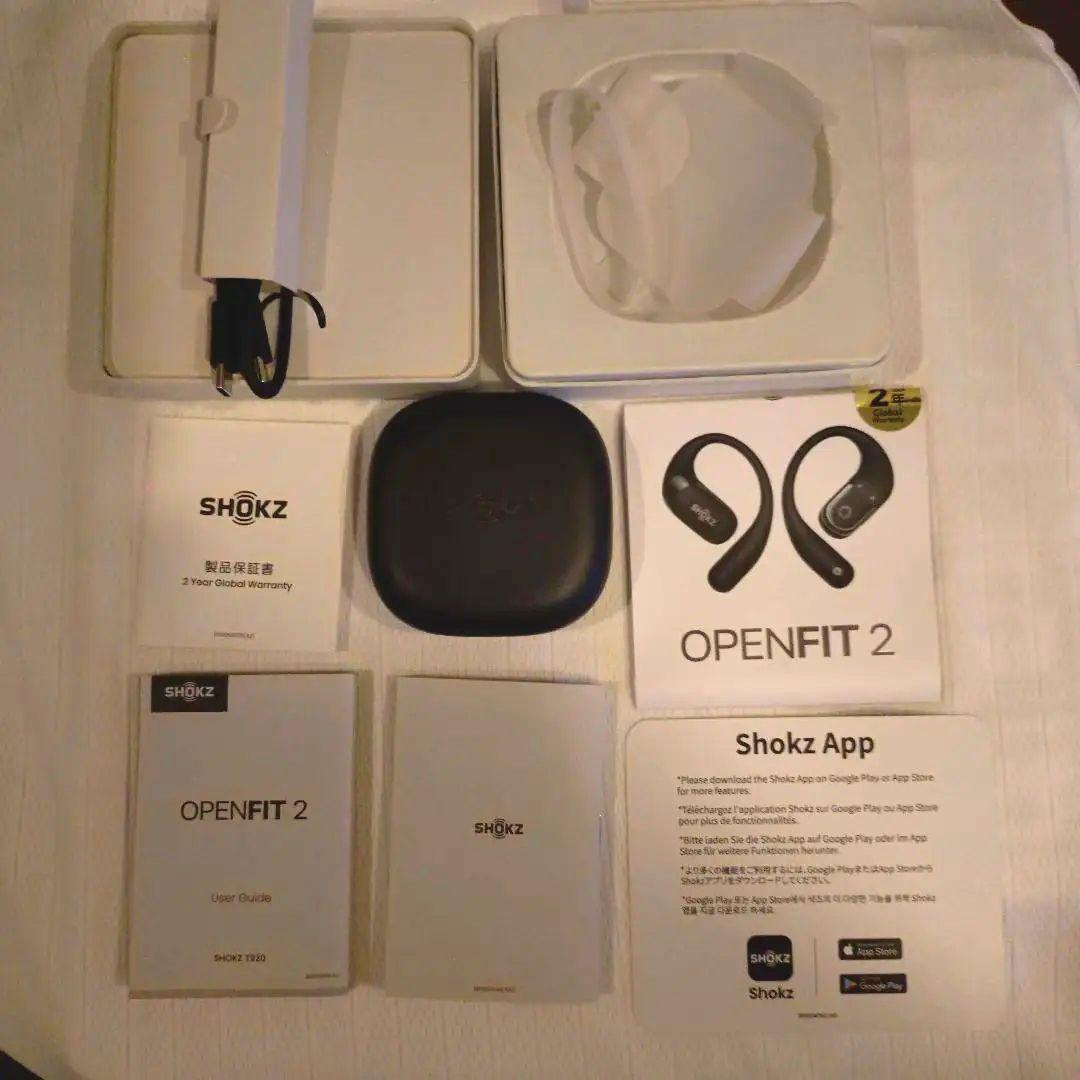 SHOKZ OPENFIT 2 ワイヤレスイヤホン ブラック