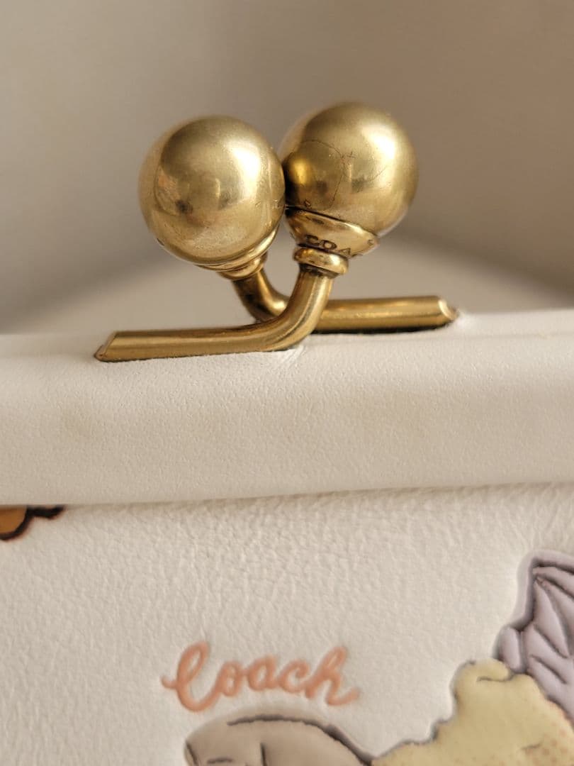 COACH コーチ がま口 ケース 小銭入れ 花柄 フローラル レザー