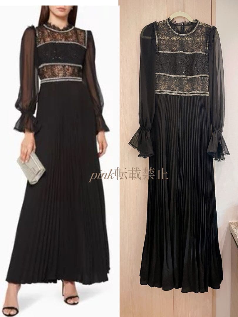 self portrait キラキラ　ビジュー　ロングドレス　ロングワンピース