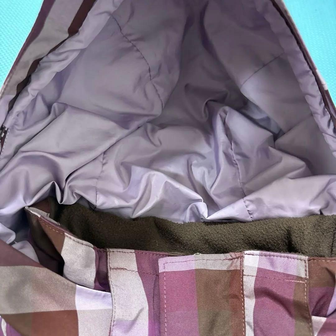 Patagonia フード付きジャケット 紫茶チェック　マウンテンパーカー