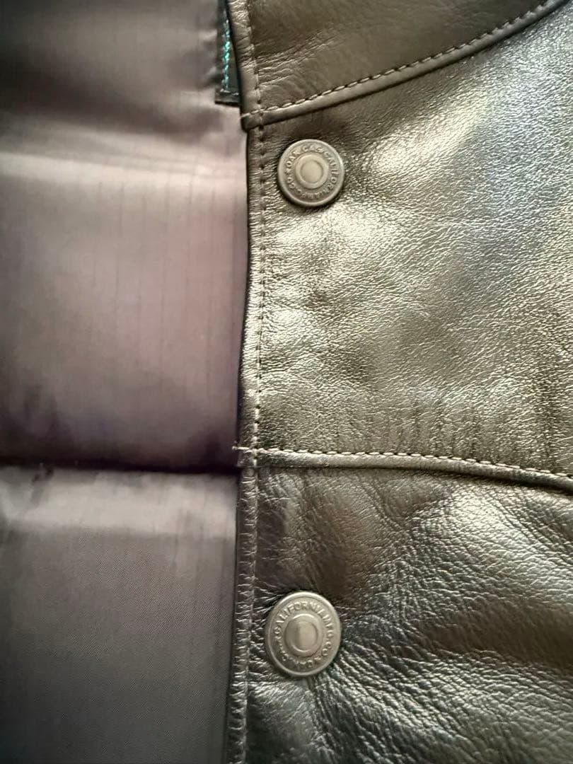 海坊主　レインボーカントリー　レザーダウンベスト黒　　　サイズXL