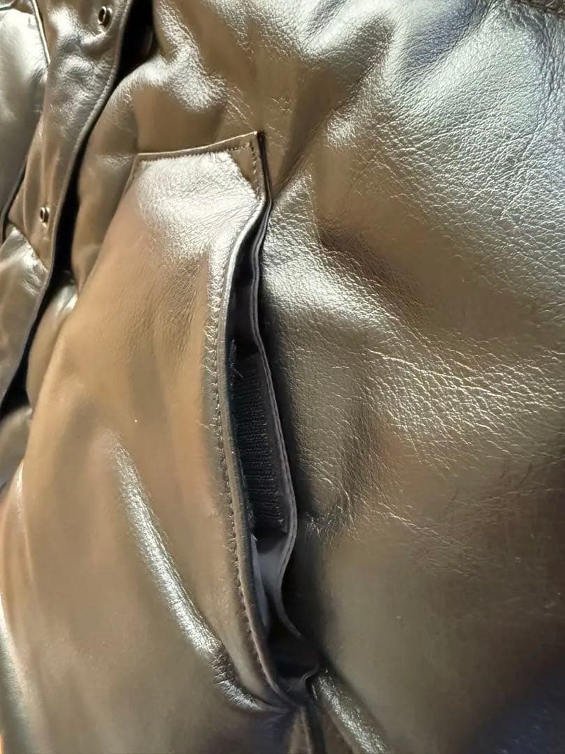 海坊主　レインボーカントリー　レザーダウンベスト黒　　　サイズXL