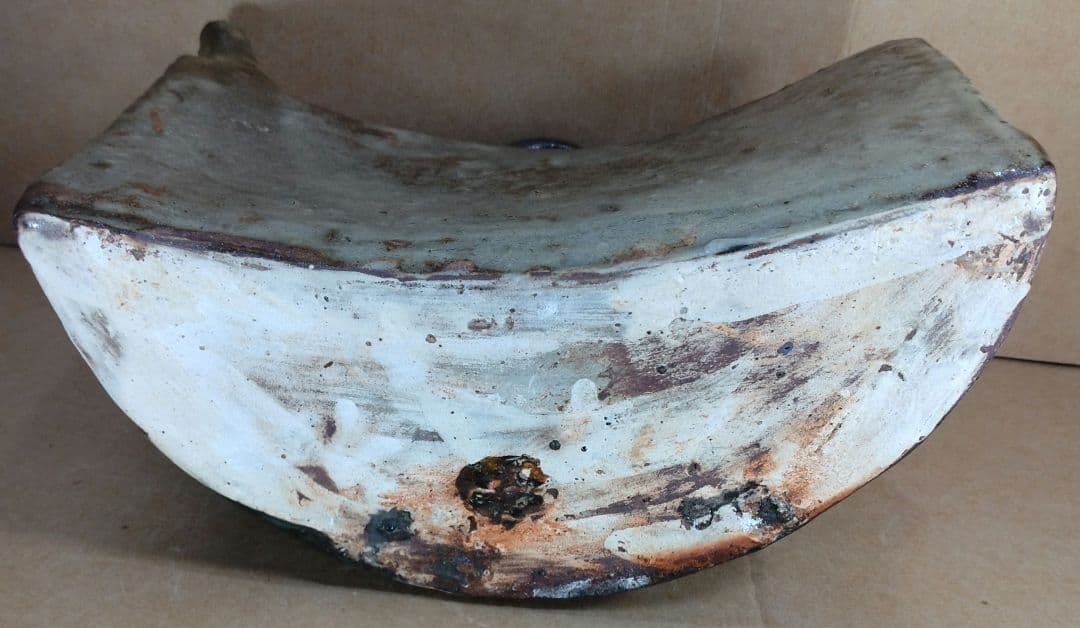 金城次郎 双魚紋抱瓶 共箱 栞ｗ22,3㎝【本物保証】壷屋人間国宝 栞 美品