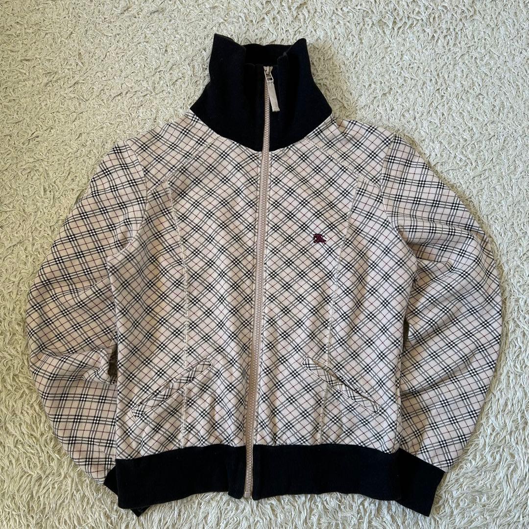 バーバリーブルーレーベル❣️トラックジャケット　ノバチェック柄　ホースロゴ刺繍