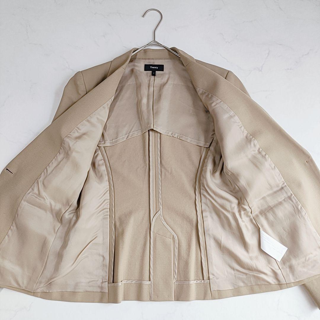美品✨セオリー 薄手 ウール テーラードジャケット ベージュブラウン M
