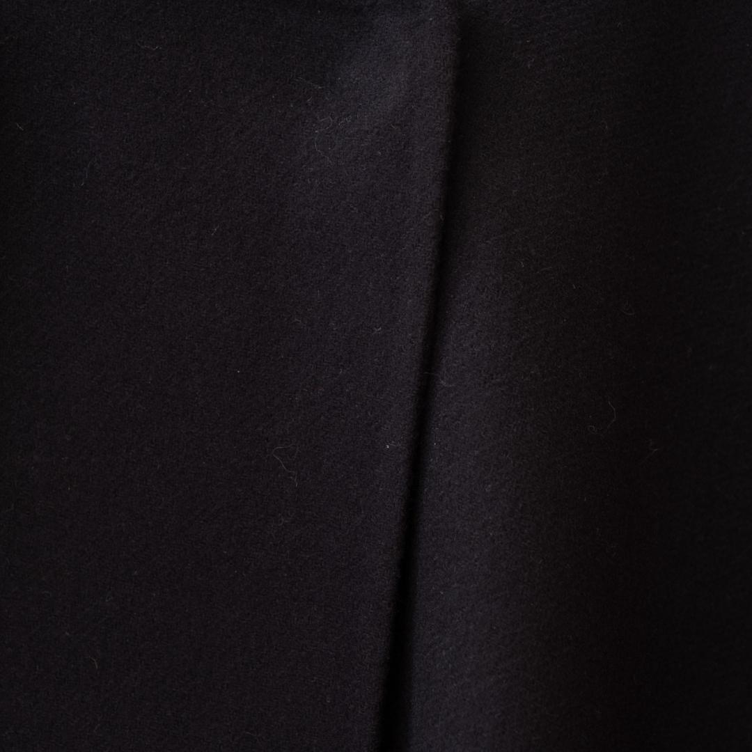 美品 ADORE アドーア ウール混 ノーカラーケープコート 黒 36
