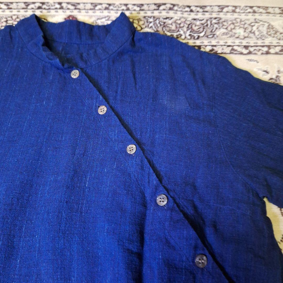 美品★ 群言堂　登美　麻50綿50　ロングワンピース