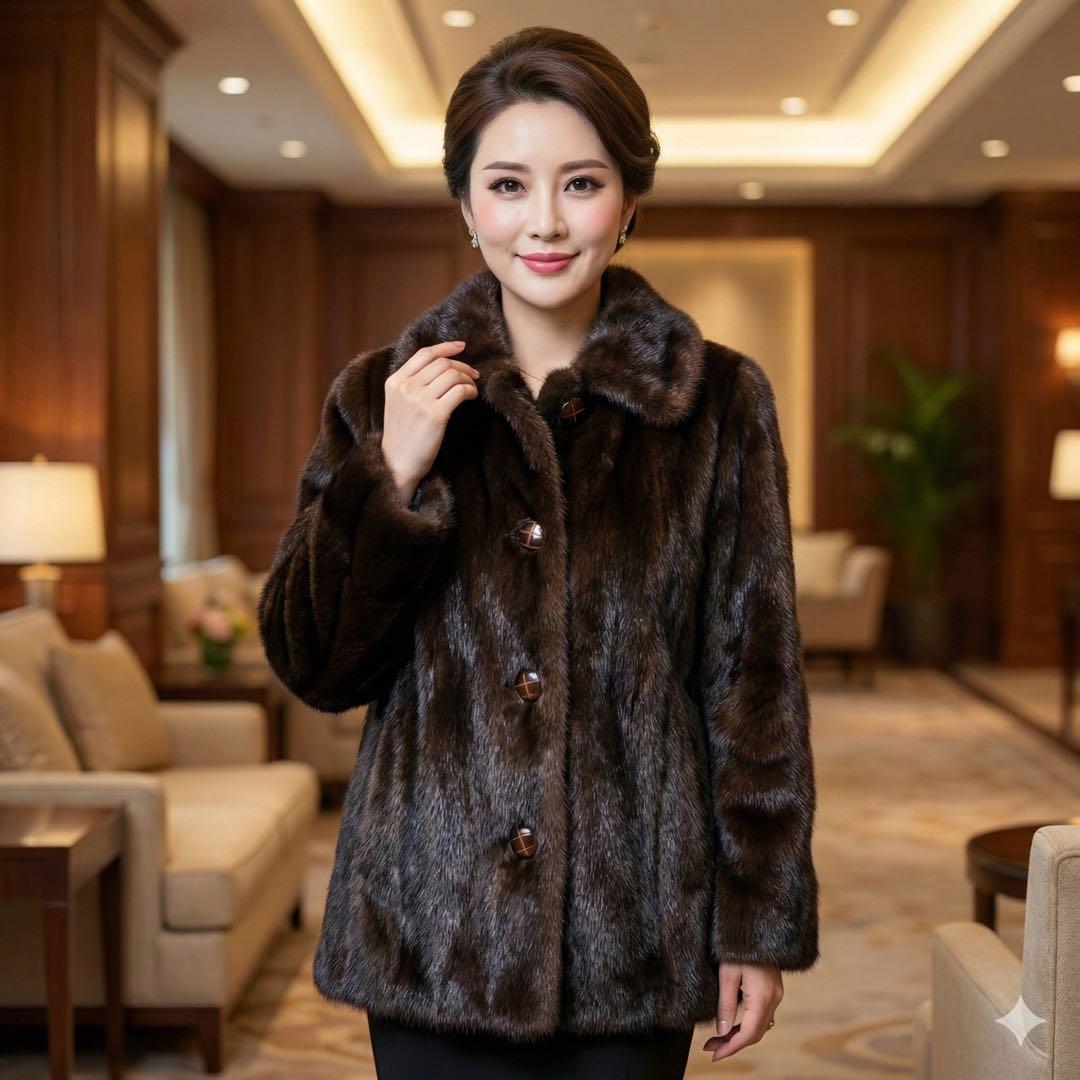 最高級 オレグカッシーニ ミンクコート 毛皮 リアルファー 女優襟 セレブ愛用