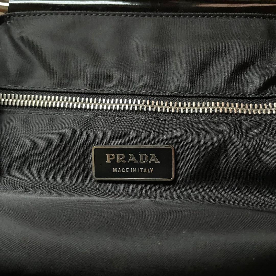 PRADA プラダ ボストンバック ハンドバッグbag 黒 エナメル