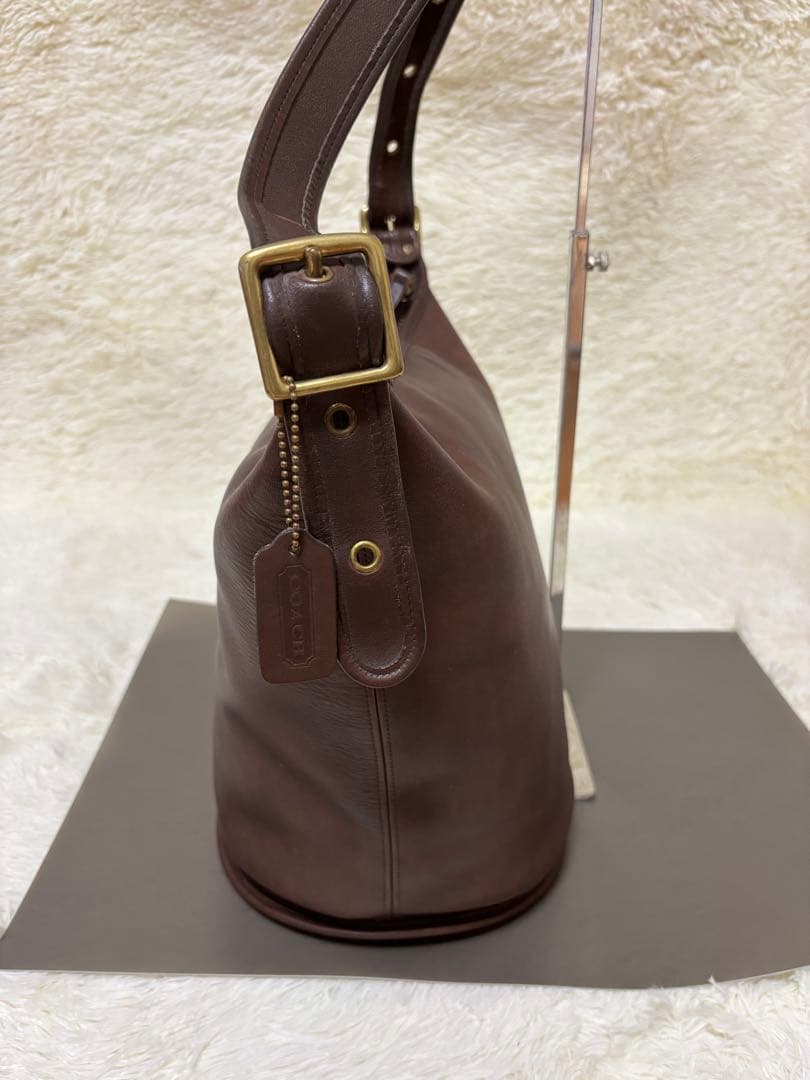 vintageオールドコーチ ショルダーバッグ バケツ型 茶　ダークブラウン