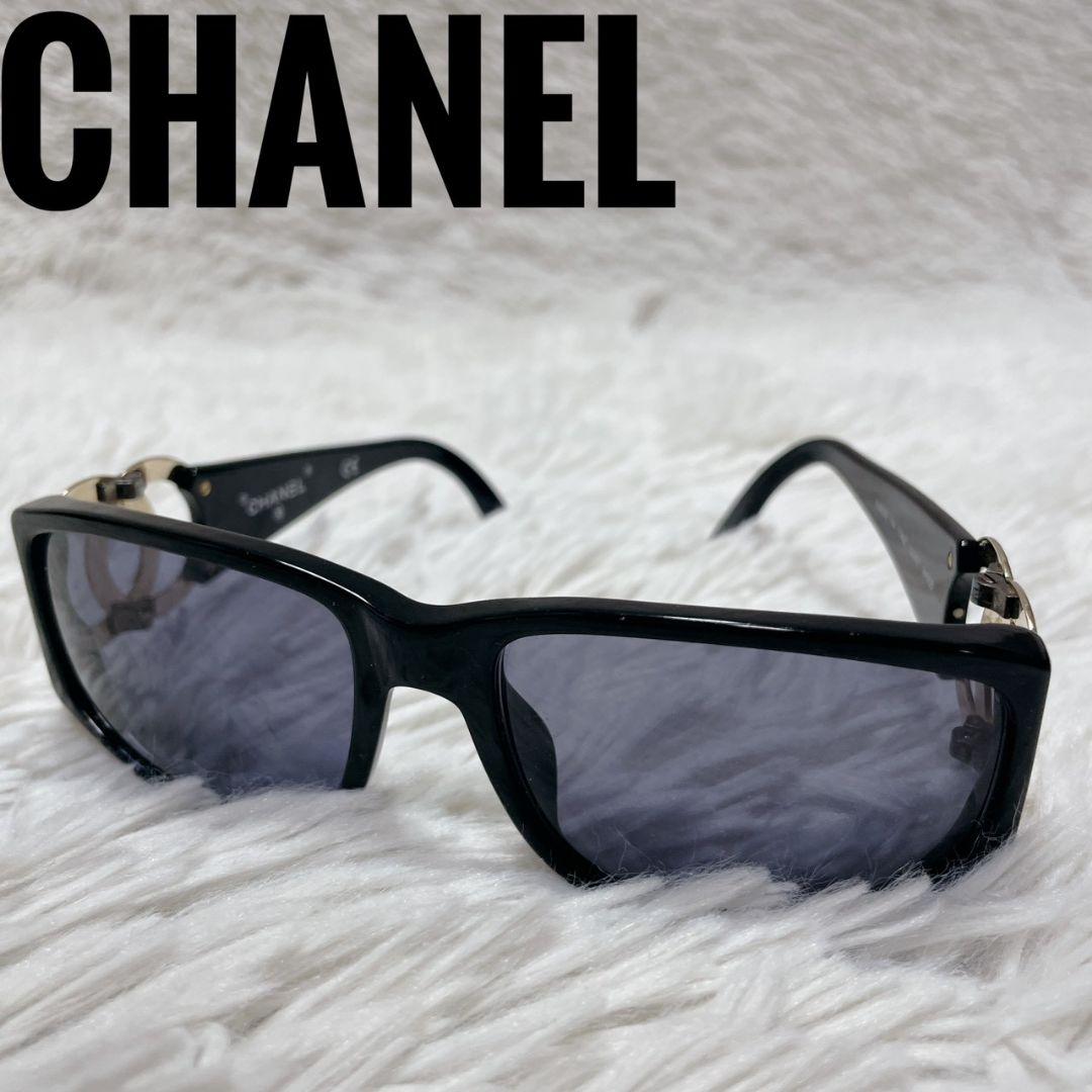 CHANEL ブラック サングラス ココマーク レディース ゴールド金具