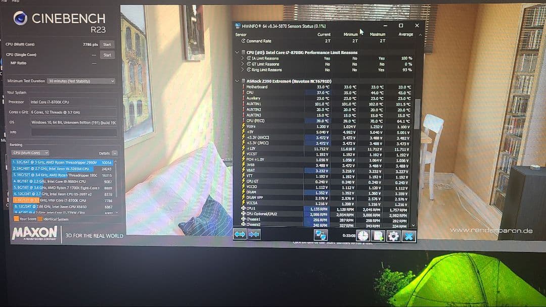 CPU i7 8700k + z390 extreme 4