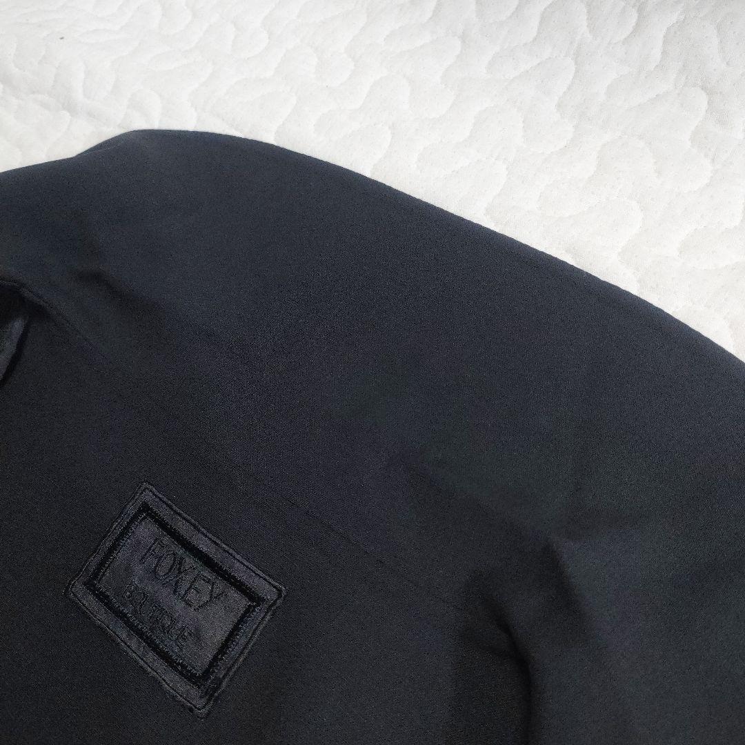 美品✨FOXEY　ショールカラーダブルジャケット　黒　ウッドボタン　38