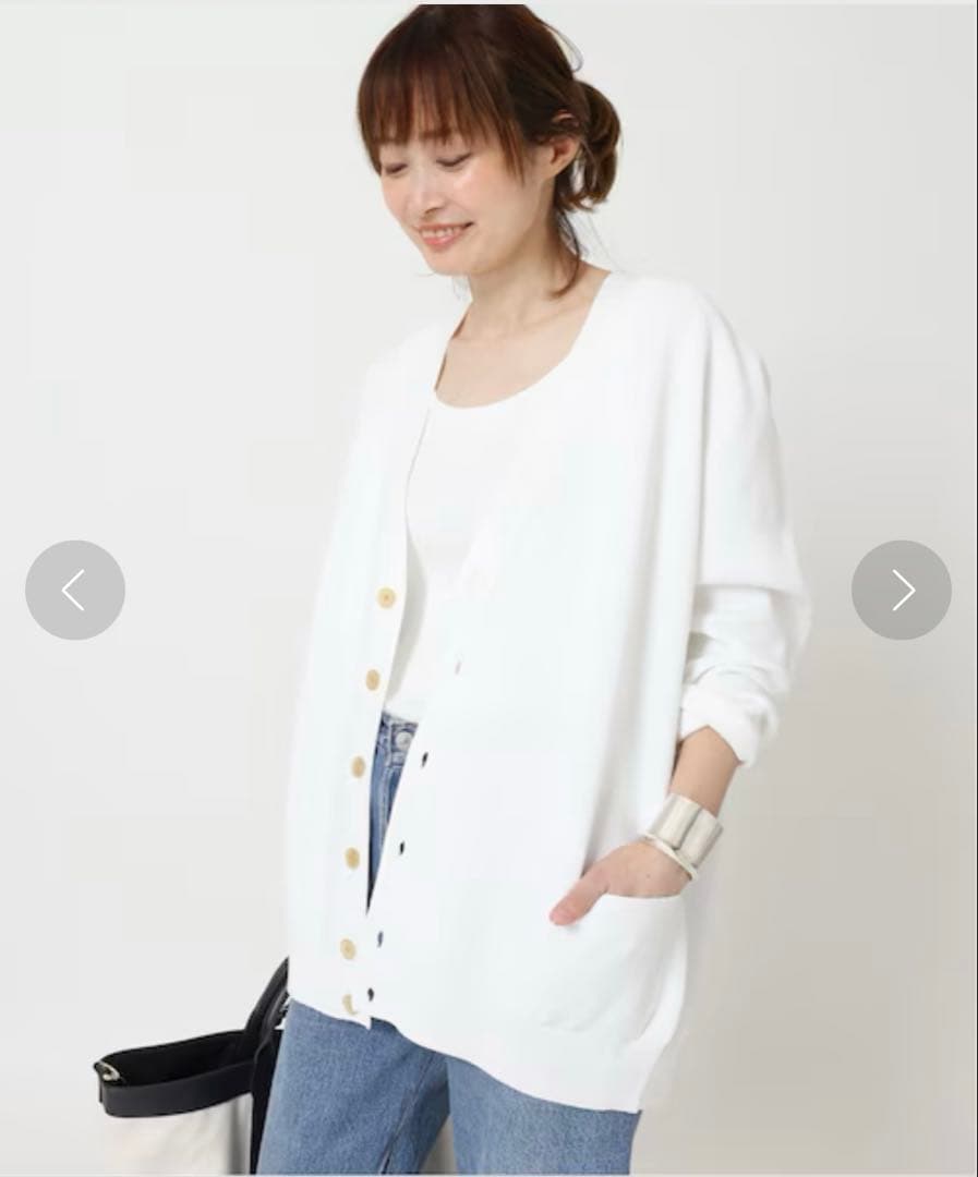 MADISONBLUE ホワイト ビックシルエット カーディガン