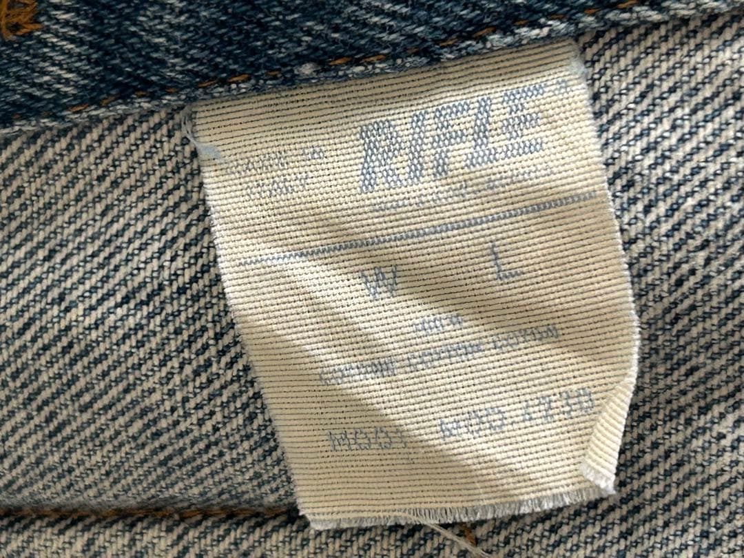 希少　イタリア製　RIFLE ストライプラインスリーブ　デニムジャケット　L