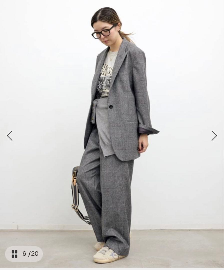 L'Appartement GLENCHECKSINGLE JACKET 日本製