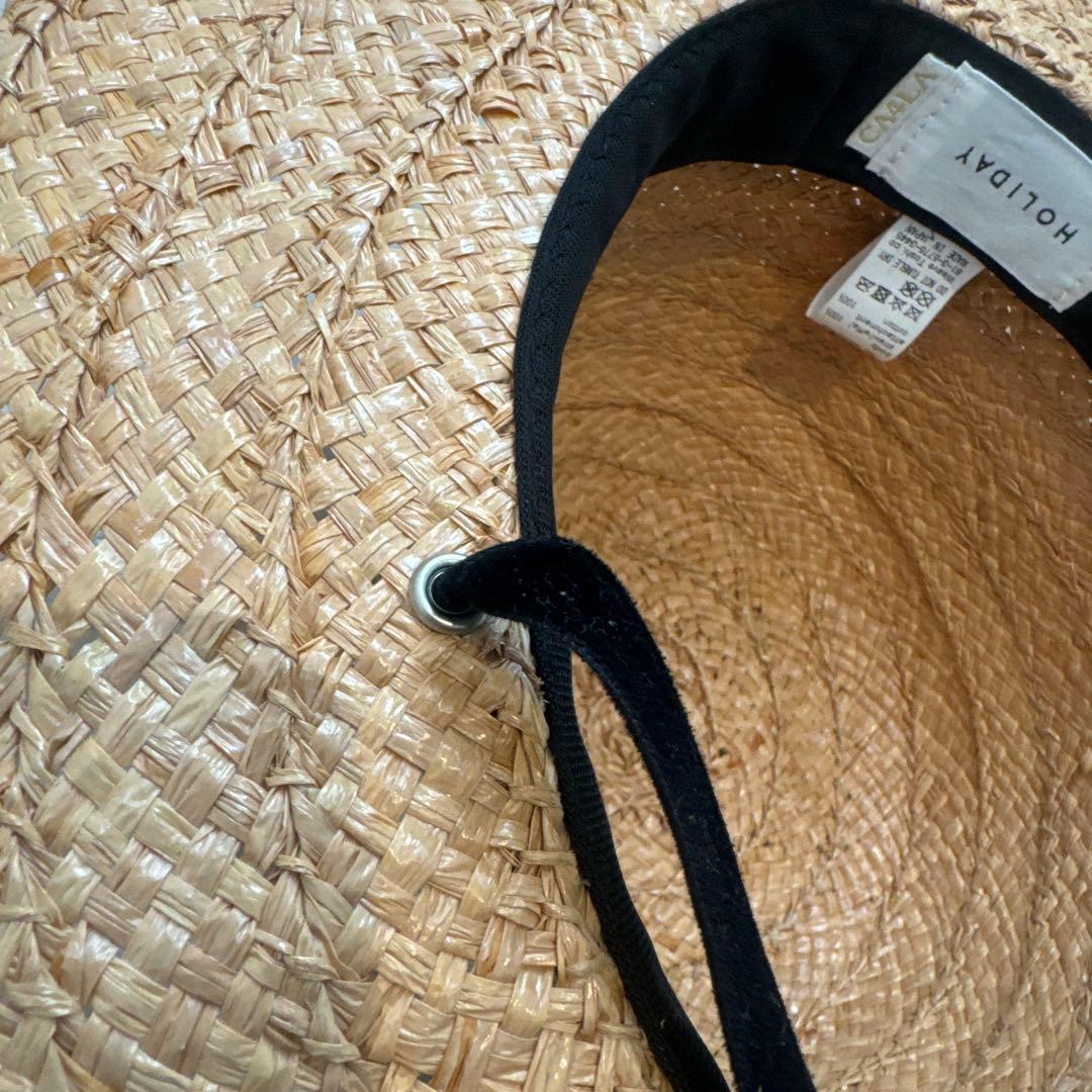 美品 holiday CA4LA 麦わら帽 ハット 帽子 キャップ　黒　ブラック