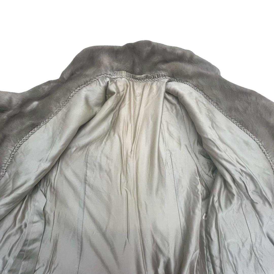 リアルファーコート サイズ6 ベージュ系グレージュ（ベージュ寄りのグレー）