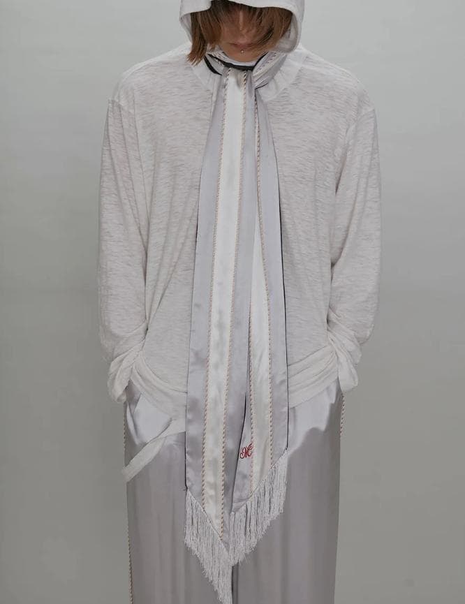 定価2.4万 新品 MASU SUKA LONG SCARF シルバー ストール