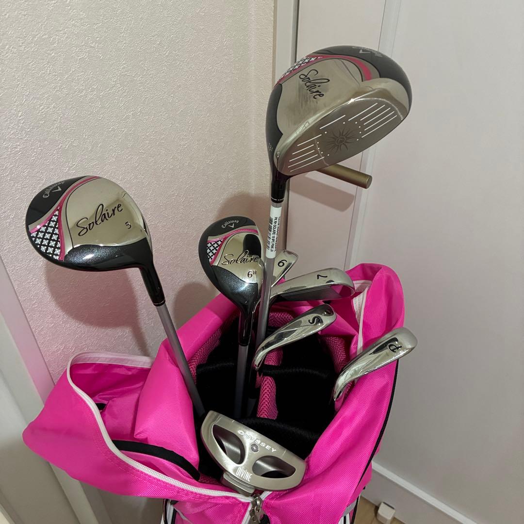 美品！Callaway Solaire(ソレイル)クラブ／バッグセット(ピンク)