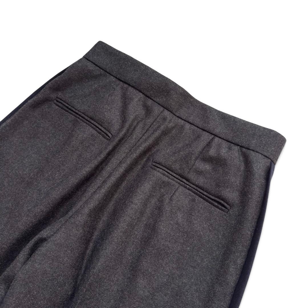極美品✨　ベイジ　ILONSE　最高級メリノ糸　ワイドパンツ　バイカラー　紺