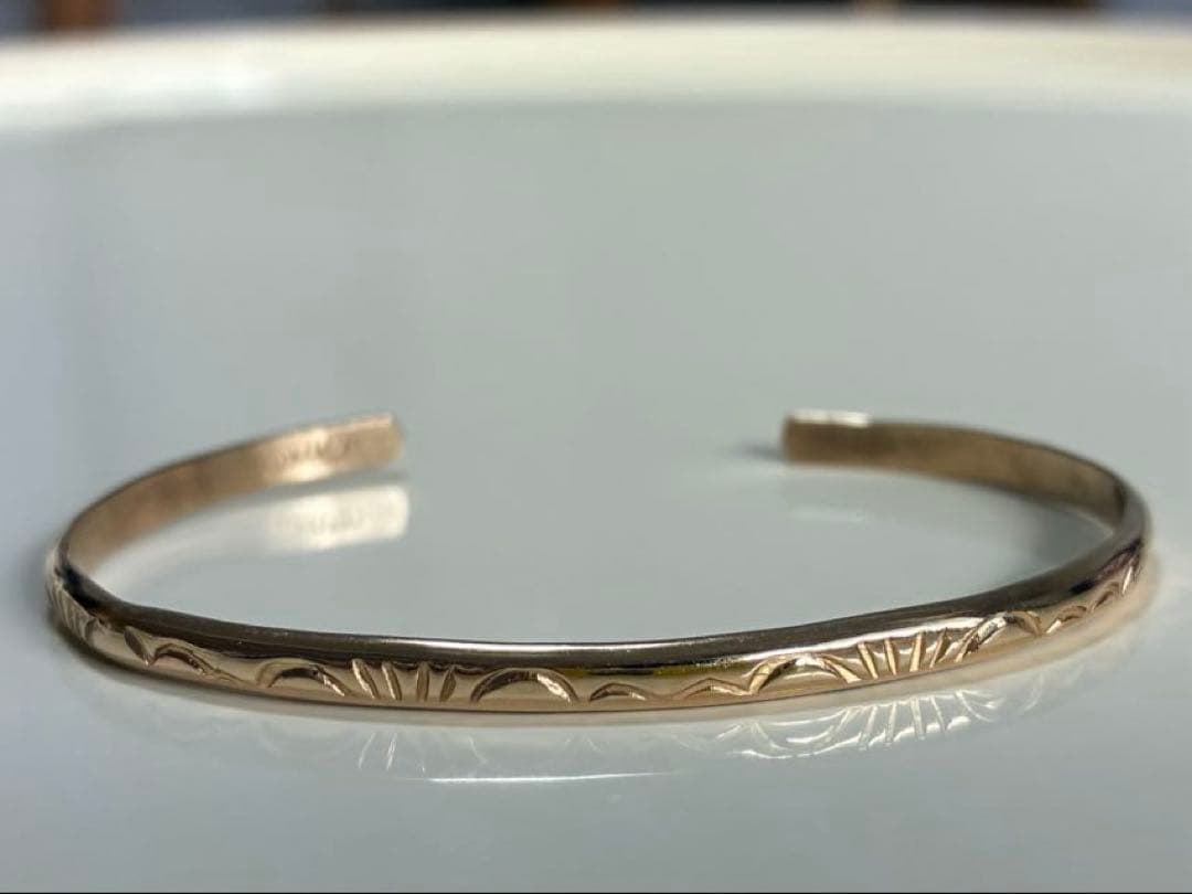 ① インディアンジュエリー バングル ゴールド NAVAJO ナバホ族 ホピ族