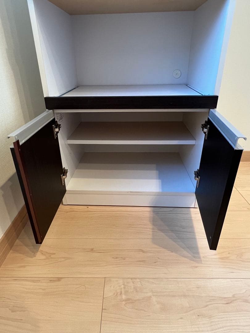 レンジ台 約60幅 スリム レンジラック ロータイプ スライド 棚