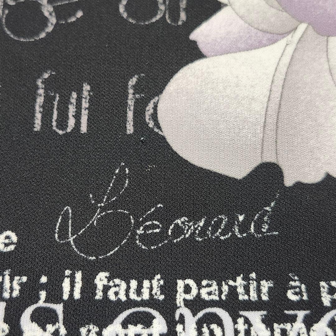 レオナールスポーツ　長袖チュニック　七分袖　花柄　ロゴ　大きいサイズ42