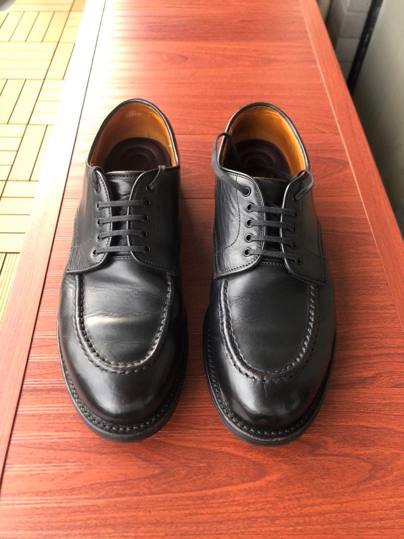 wheel robe US9D 黒 レザー モカシン シューズ